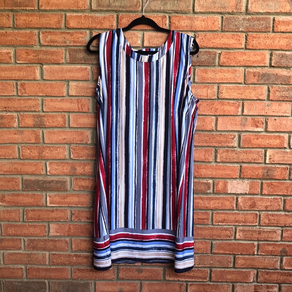 Multi-striped Versona sleeveless dress